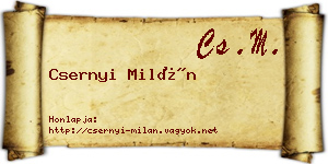 Csernyi Milán névjegykártya
