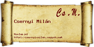 Csernyi Milán névjegykártya