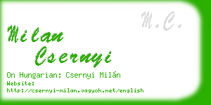 milan csernyi business card